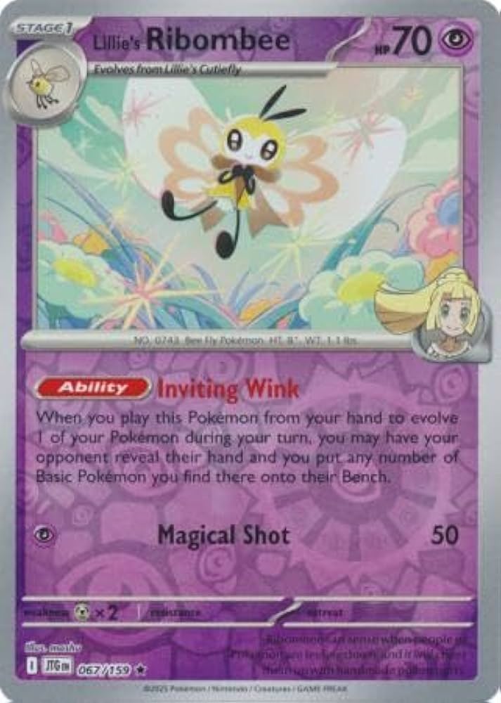 Amazon.com: Pokemon - Lillie's Ribombee 067/159 Journey Together
