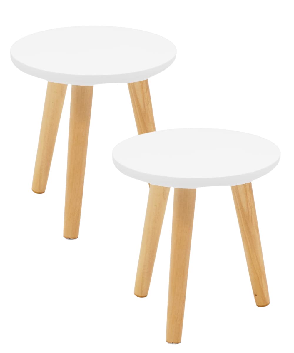 Amazon.co.jp: 2個 木製 フラワースタンド スツール 花台 室内 組立式