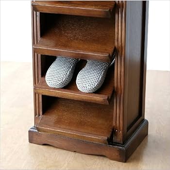 Amazon｜スリッパラック 木製 アンティーク レトロ 5段 5足 おしゃれ
