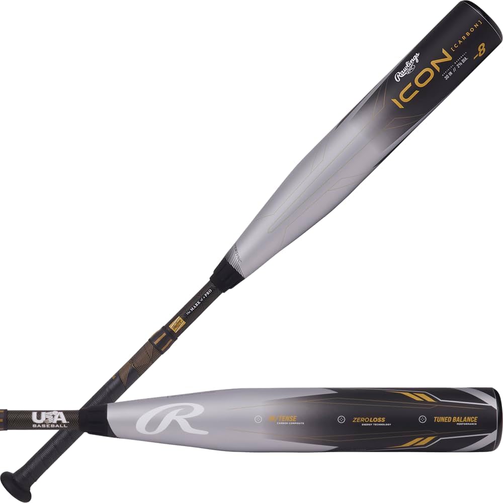Amazon | Rawlings | ICON 野球バット | USA | -8 | 2 5/8インチ