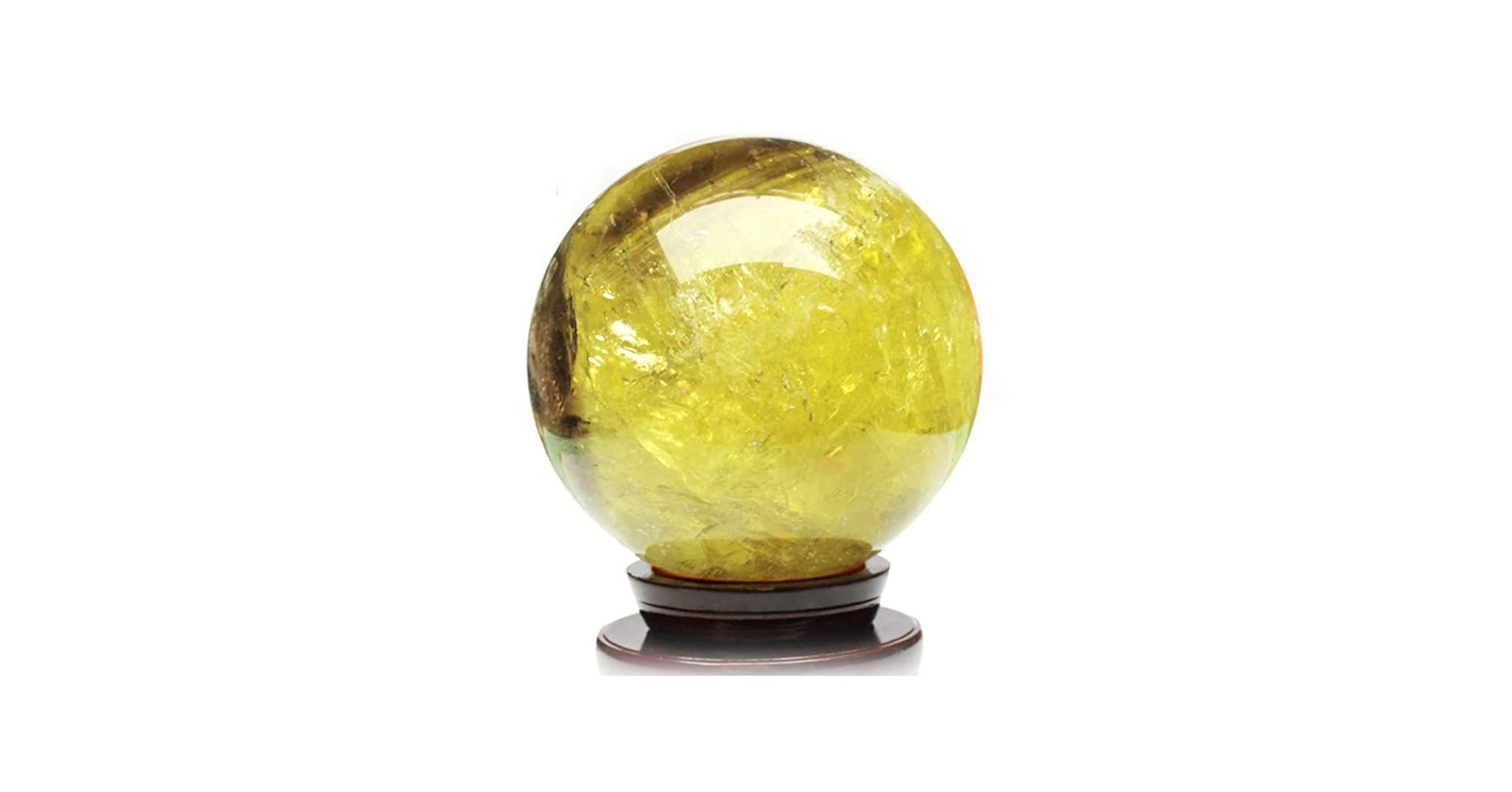 Amazon.co.jp: シトリン 丸玉 黄水晶 Citrine 虹入りシトリン 原石