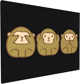 Amazon.co.jp: アートパネル 見ざる、聞かざる、言わざるの三猿 サル