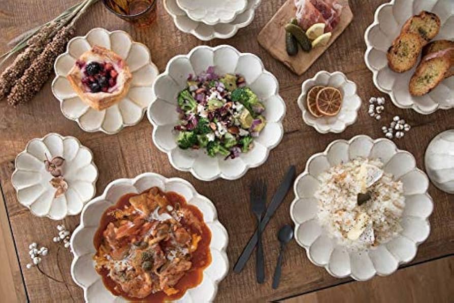 Amazon.co.jp: 美濃焼 カネコ小兵製陶所 リンカ (輪花) 21cmプレート