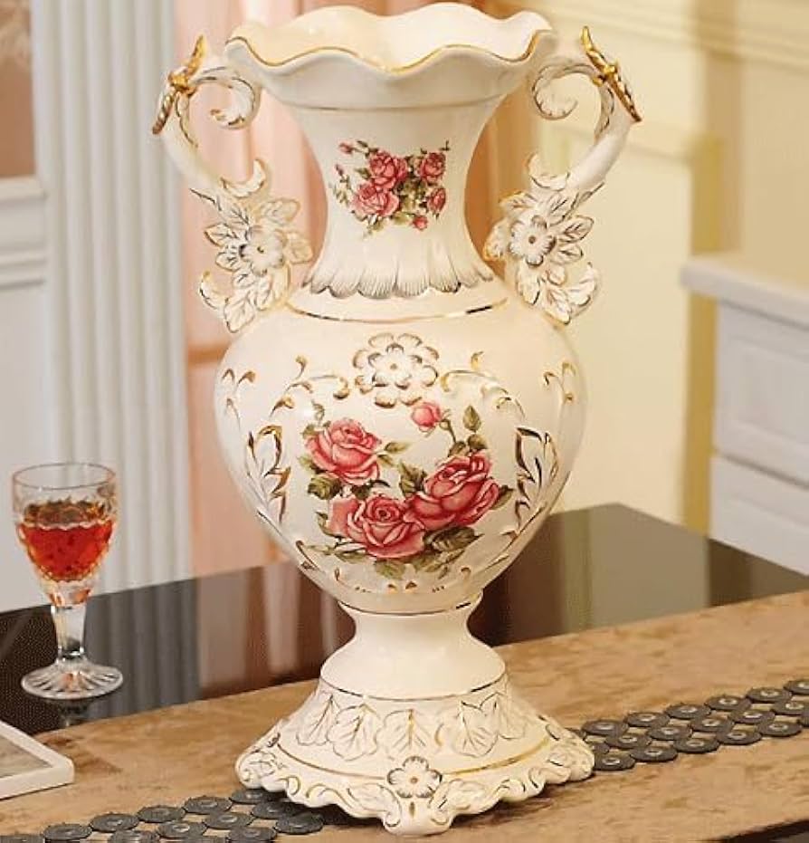 Amazon.co.jp: 花器 フラワーベース 陶器 置物 オブジェ コンポート