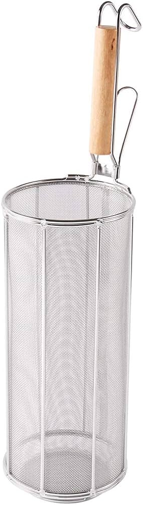 Amazon | 業務用 パスタてぼ 30cm 木柄 18-8 高級ステンレス 2重