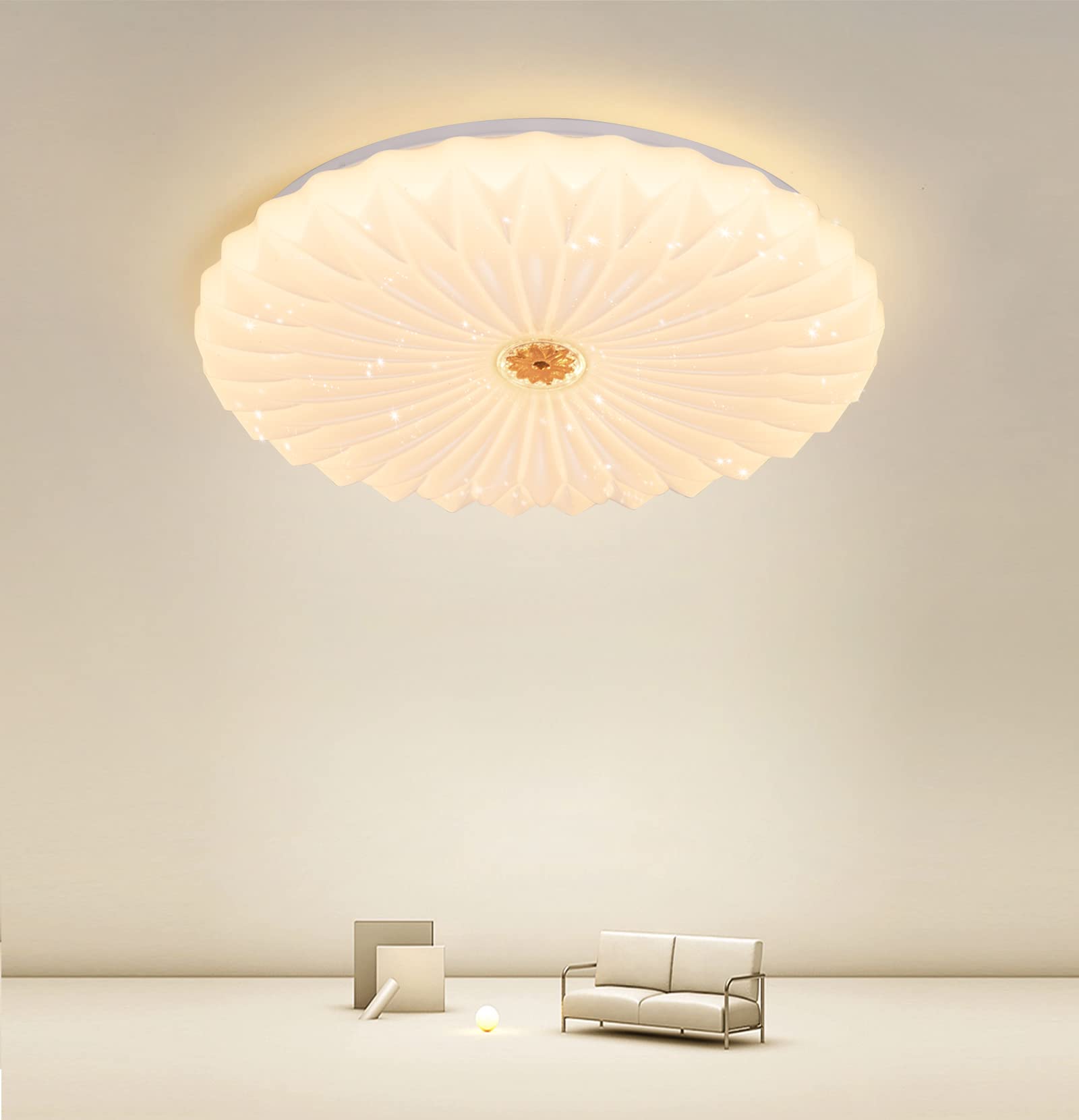 Amazon.co.jp : YOULIN LED シーリングライト 心に咲く蓮の花 星空効果