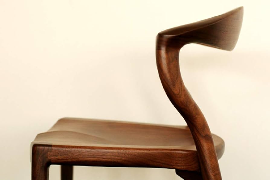 Amazon｜起立木工 ダイニングチェア カムイ ウォールナット 板座