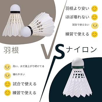 Amazon | バドミントン シャトル 練習用 1ダース 12球 羽根 型
