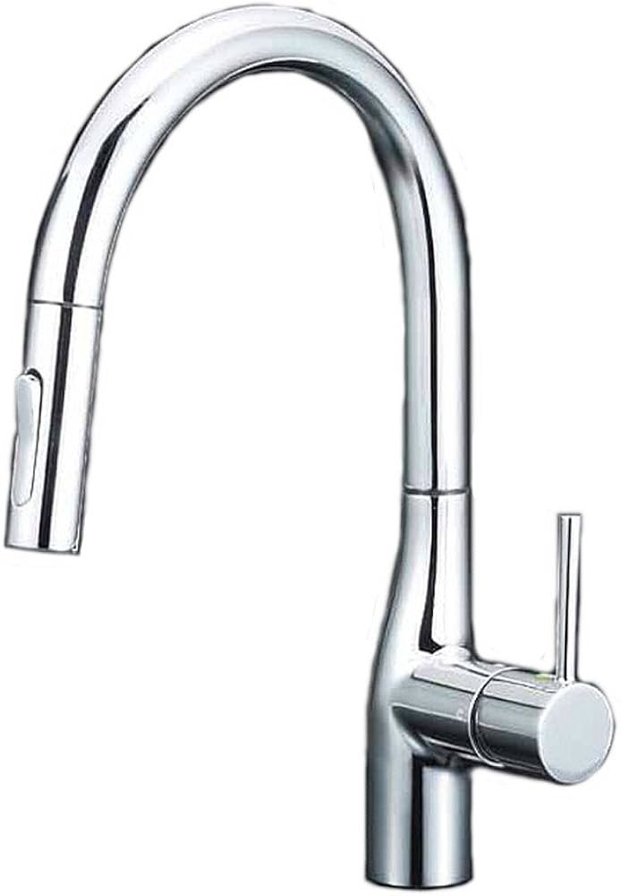 Amazon | KVK グースネックシングルレバー混合水栓(eレバー) KM6061EC