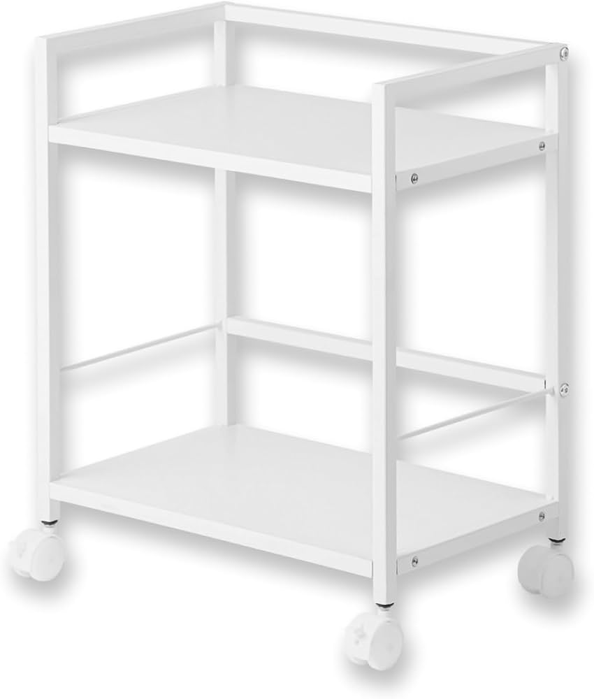 Amazon | ワゴン キャスター付き 2段 ホワイト DWG02W アスカ デスク