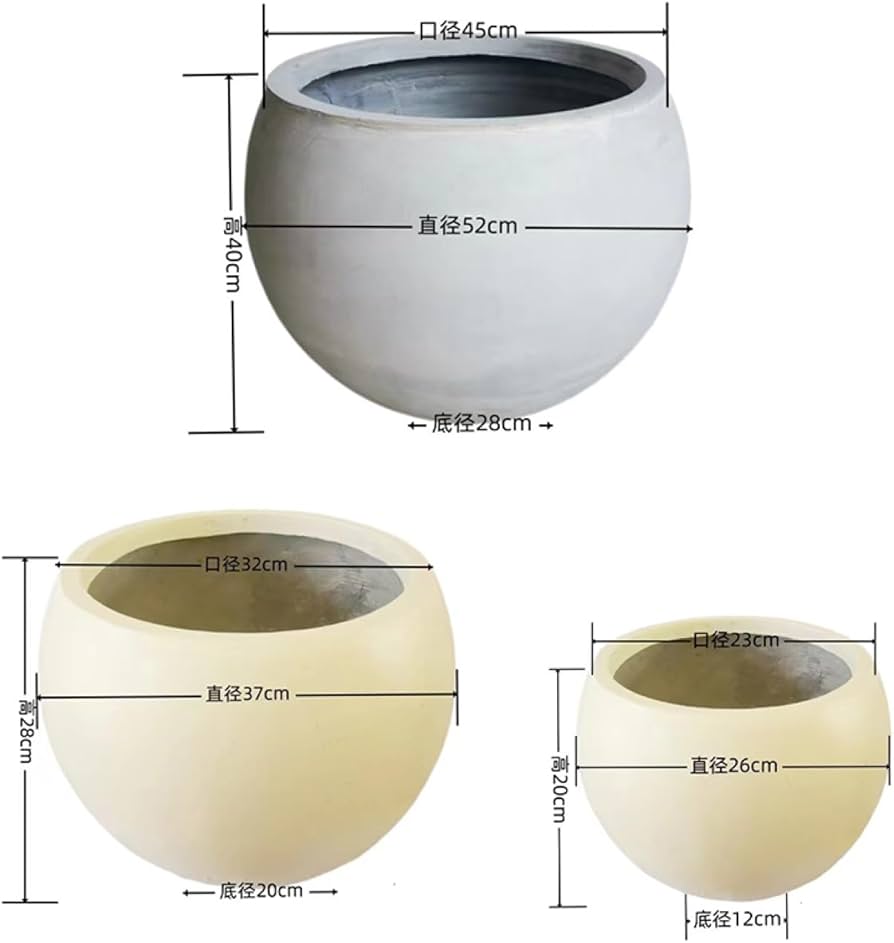 Amazon.co.jp: プランターポット セメント植木鉢 穴あり タイプ2 32