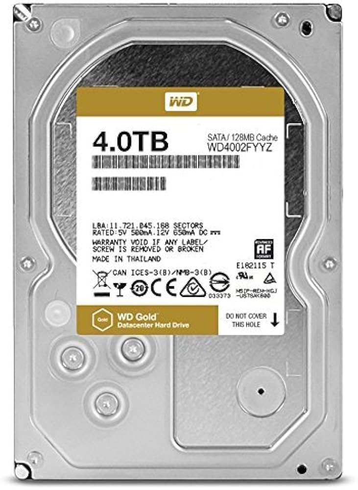 Amazon | WD HDD 内蔵ハードディスク 3.5インチ 4TB WD Gold