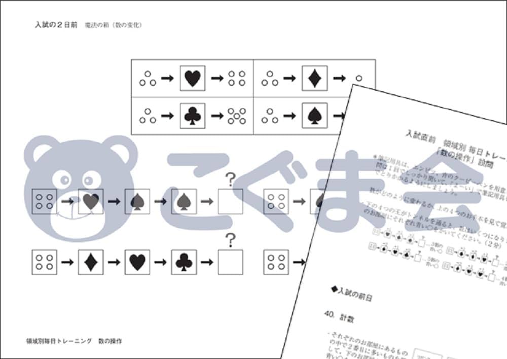 入試直前 領域別毎日トレーニング 数の操作 | こぐま会 |本 | 通販