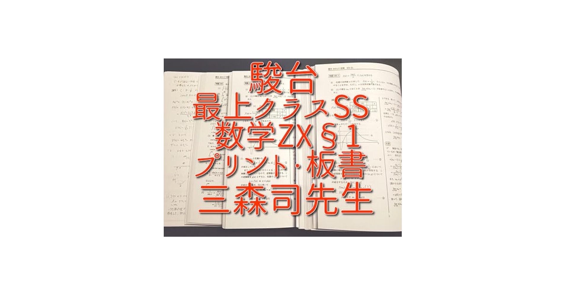 駿台の最上クラス 数学ZX 板書と問題と三森先生プリントセット 鉄緑会