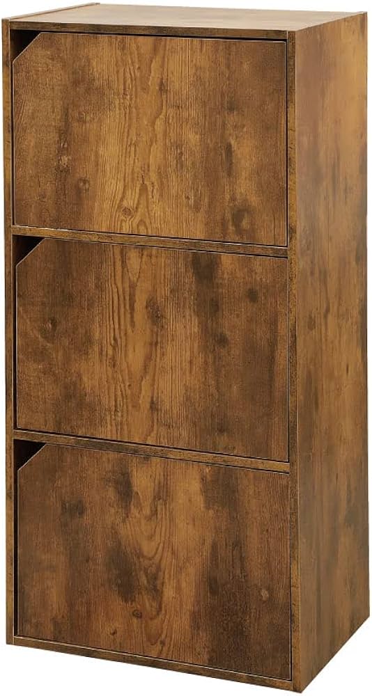 Amazon｜TART 扉付き カラーボックス アンティーク 3段 フリーボックス