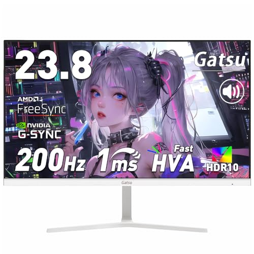Amazon.co.jp: Gatsu ゲーミングモニター 白 23.8インチ 200Hz 1ms