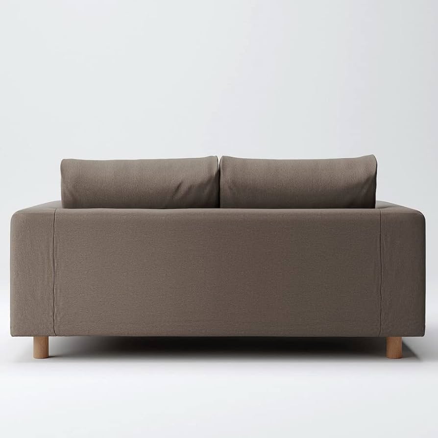 Amazon｜無印良品 カバー ブラウン 洗いざらしの綿帆布 ソファ本体 2