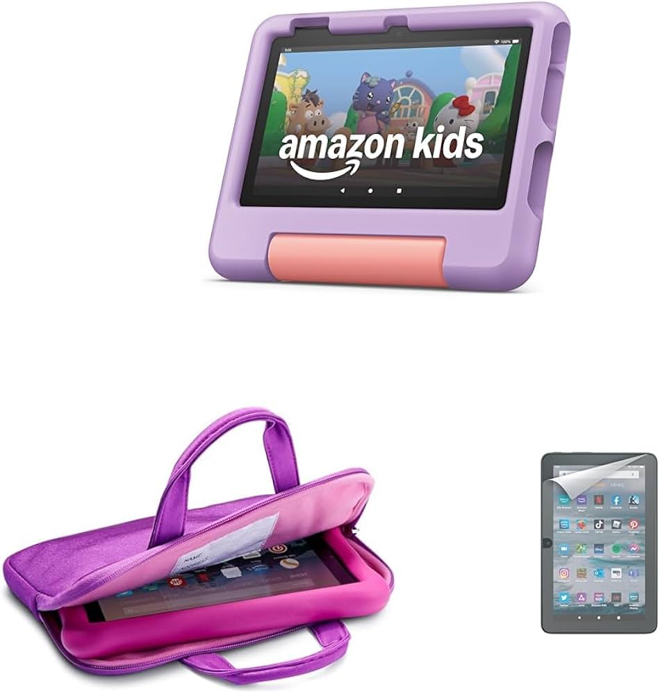 Amazon.com: Amazon Fire 7 Kids Tablet Bundle (16GB, Purple) with