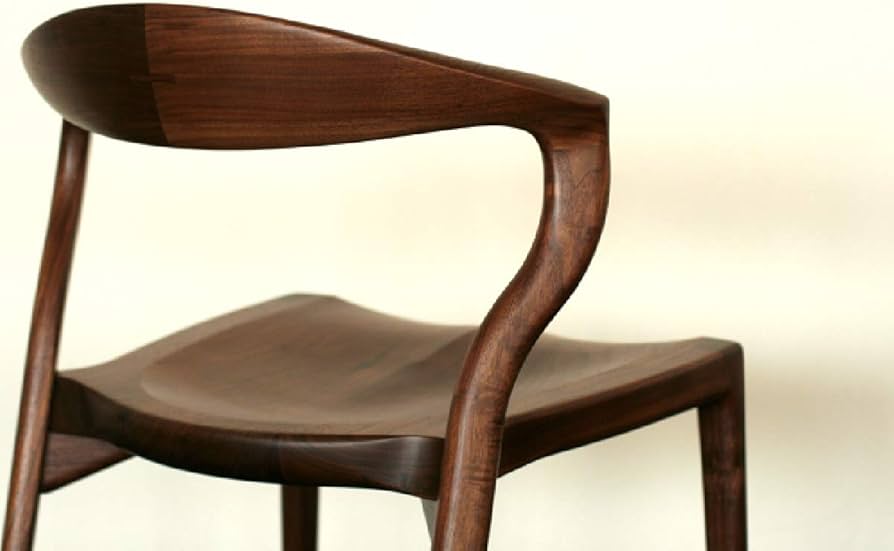 Amazon｜起立木工 ダイニングチェア カムイ ウォールナット 板座