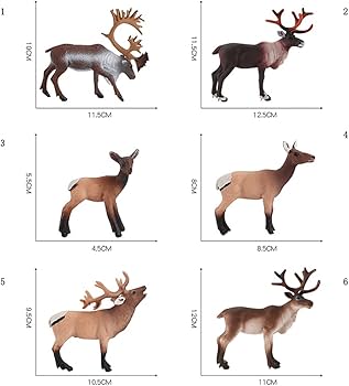 Amazon.co.jp: XIXun-RBRD 動物フィギュア 鹿フィギュアセット 6pcs