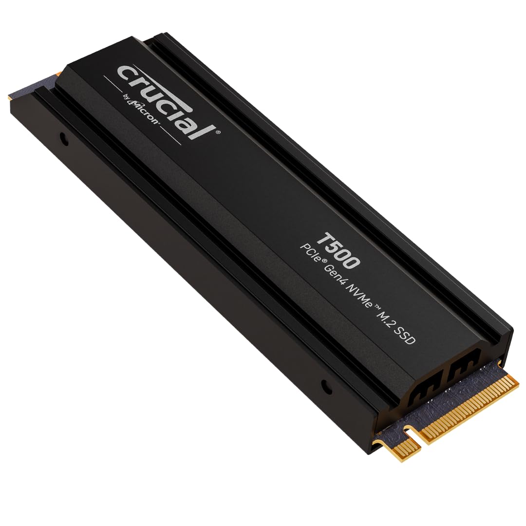 Crucial T500 1TB PCIe Gen4 NVMe Gaming PS5 SSD with Heatsink, Up