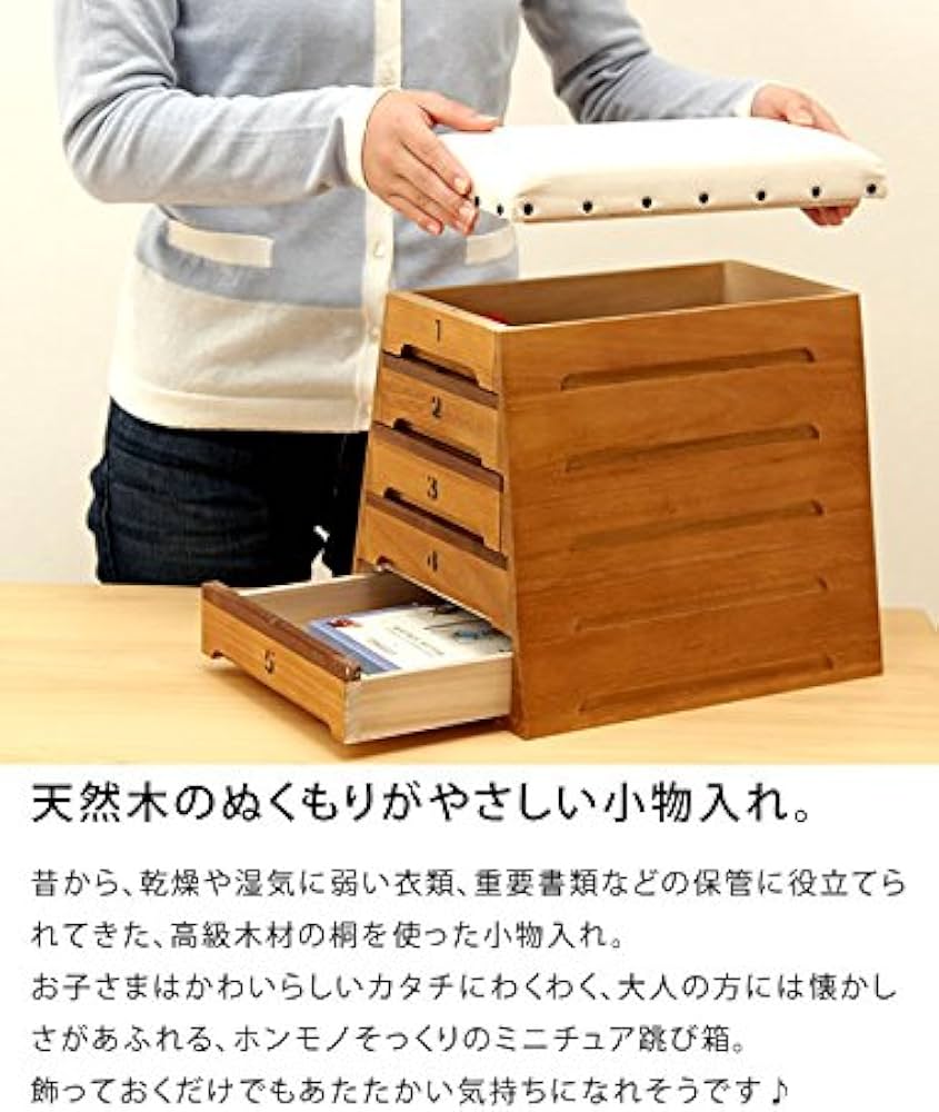 Amazon.co.jp: (国産) 家具の里 跳び箱小物入れ (5段引出し-大) (23.5
