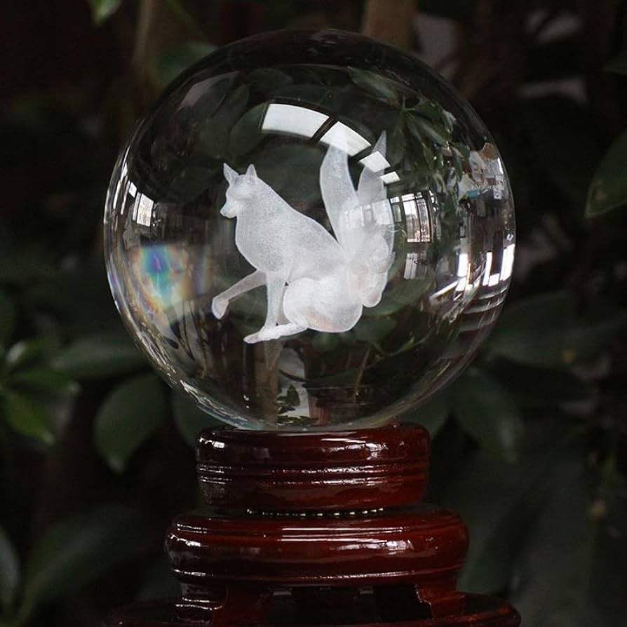 Amazon.co.jp: 風水グッズ 九尾の狐 九尾 九尾狐 人工水晶 玄関 開運