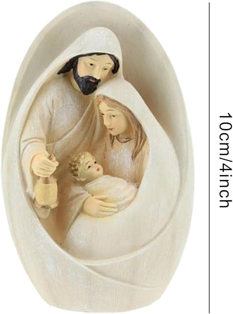 Amazon.co.jp: 聖家族の置物 4インチ 樹脂像 祝福された母マリアと聖