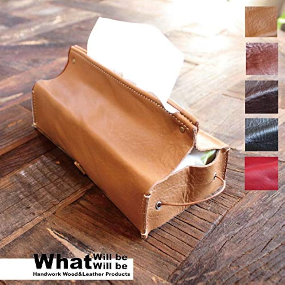 Amazon.co.jp: What will be will be 本革 ハンドメイド ティッシュ
