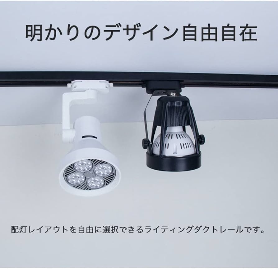 Amazon | ダクトレール 黒 白 1.5m×2本組 3m ジョインタ付属 直付専用