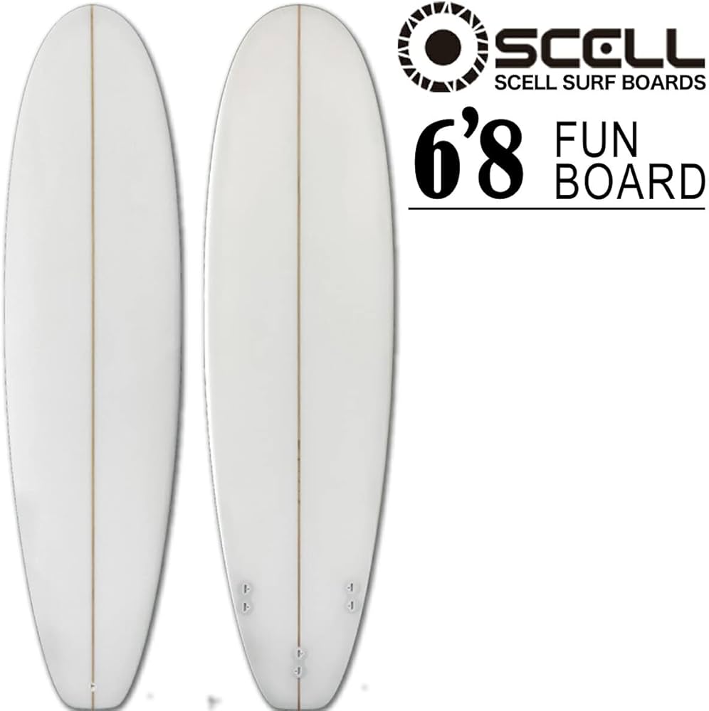 Amazon | SCELL セル ファンボード 6'8 クリア ホワイト サーフボード