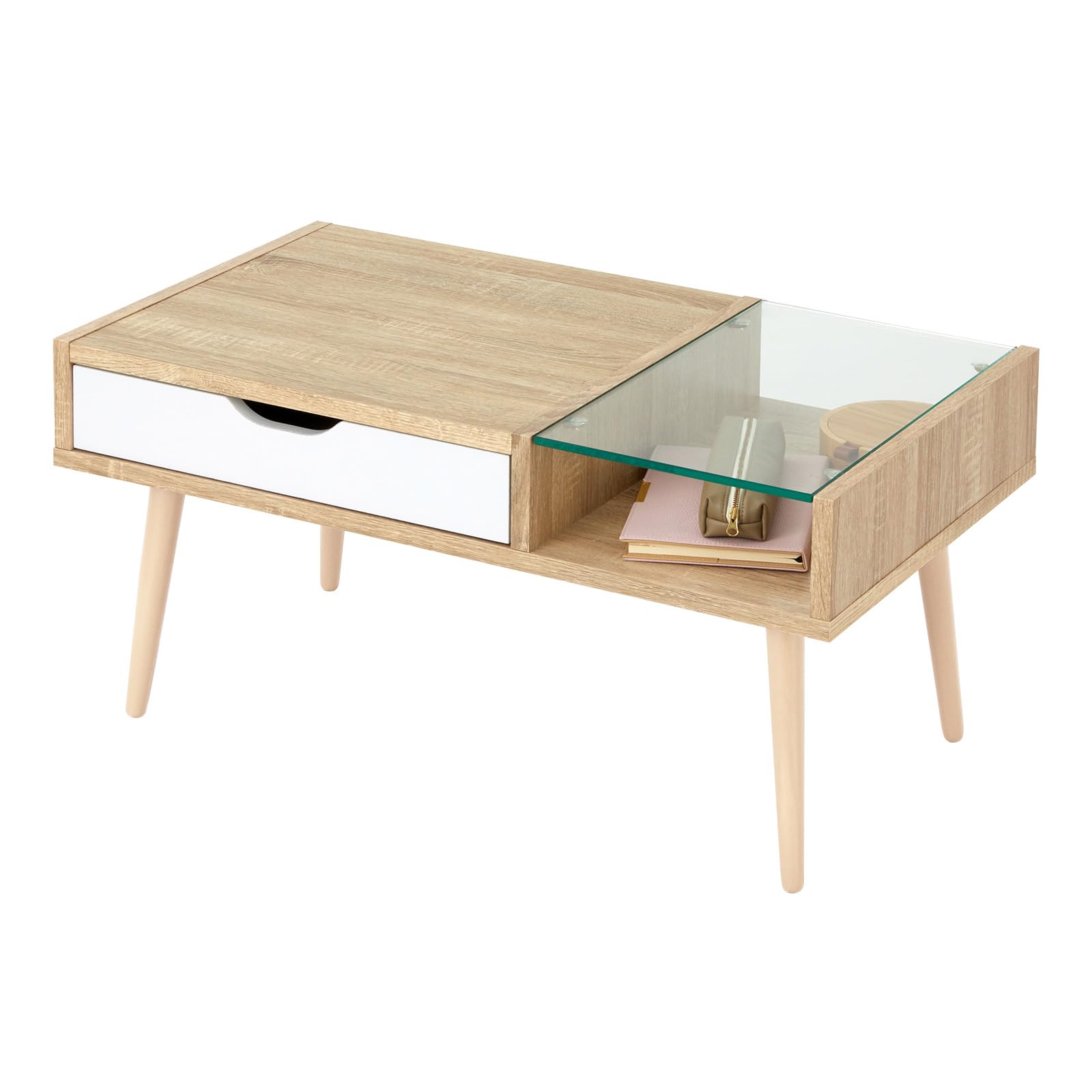 Amazon｜LOWYA ロウヤ ローテーブル ガラス センターテーブル おしゃれ