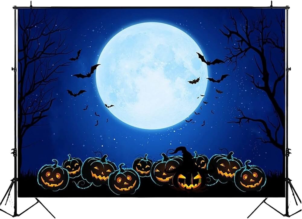 Amazon.co.jp: バック紙 背景紙 満月 ハロウィン パンプキン ダーク