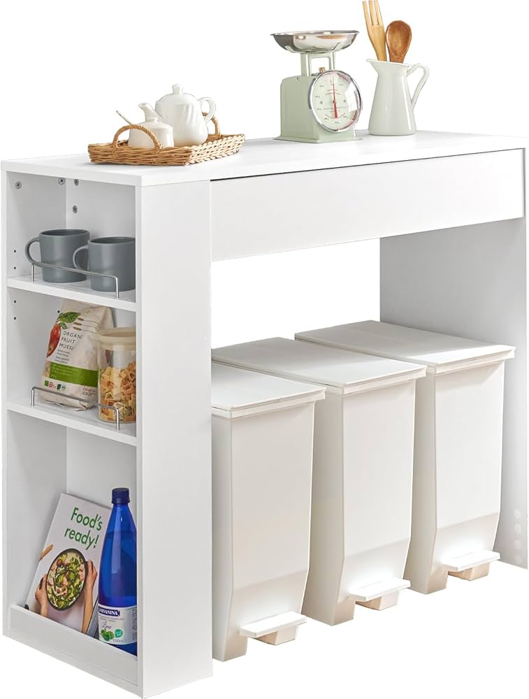 Amazon.co.jp: 萩原 レンジ台 キッチンラック ゴミ箱上 ラック