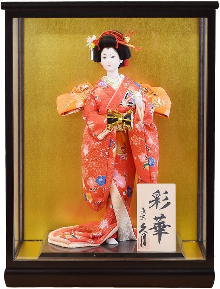 Amazon | 日本人形 ガラスケース 久月 おしゃれ ケース飾り 彩華 鼓 黒