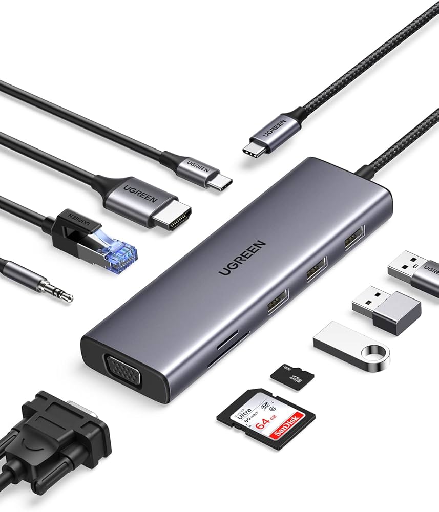 Amazon.co.jp: UGREEN 10-in-1 USB C ハブ 4K HDMI& VGA出力 USBハブ
