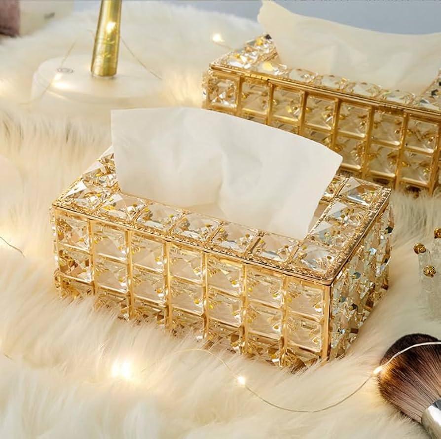 Amazon｜クリスタルティッシュケース ティッシュボックス 蓋付き