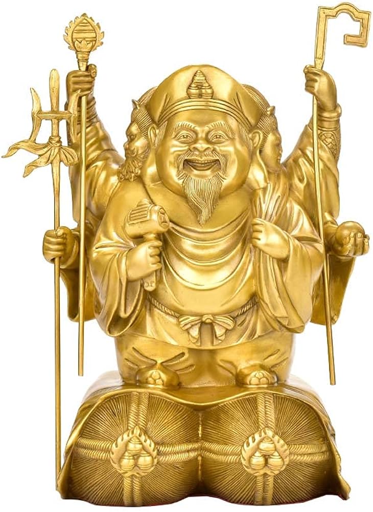 Amazon｜大黒天 三面大黒天 銅製 開運 商売繁盛 金運アップ 真鍮 仏像