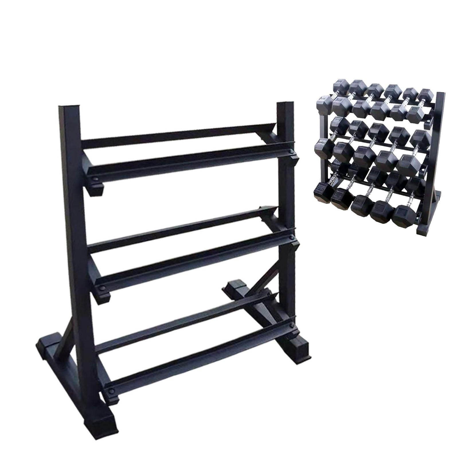 Amazon.co.jp: ダンベルラック、3段調節可能なダンベルウェイトラック