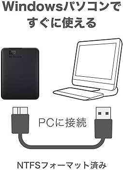 Amazon | WD ポータブルHDD 5TB USB3.0 ブラック WD Elements Portable