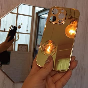 Amazon.co.jp: iPhone14proMax用ケース ゴールド 金 ミラー仕上げ