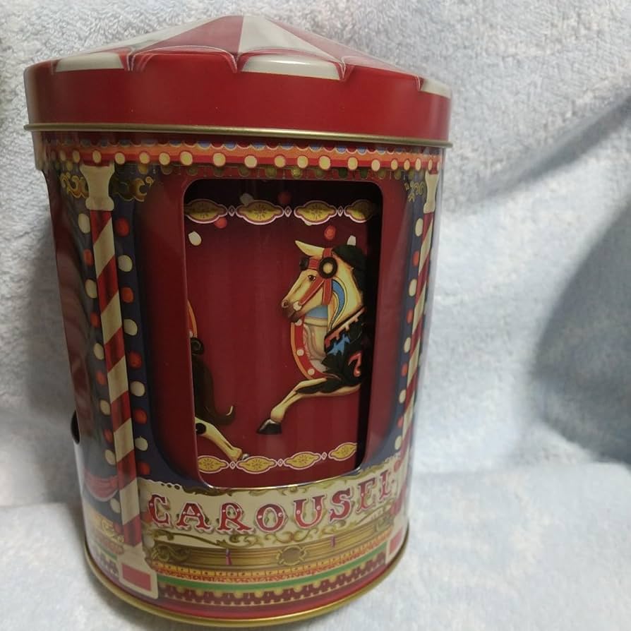 Amazon | シルバークレーン社製回転木馬オルゴール缶カルーセル 伊勢丹