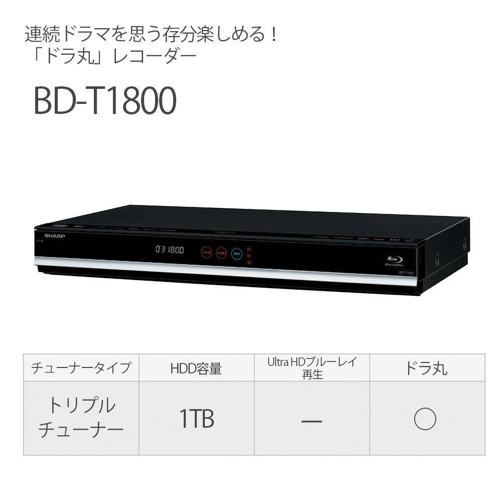 Amazon | シャープ 1TB 3チューナー ブルーレイレコーダー AQUOS BD