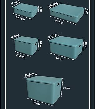 Amazon｜収納ボックス プラスチック 青色 36×24×25.3cm ふた付き 収納