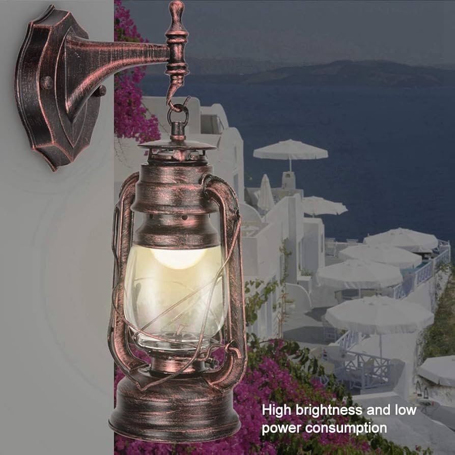 Amazon.co.jp : レトロスタイルの鉄壁ランプ、明るくて省エネな