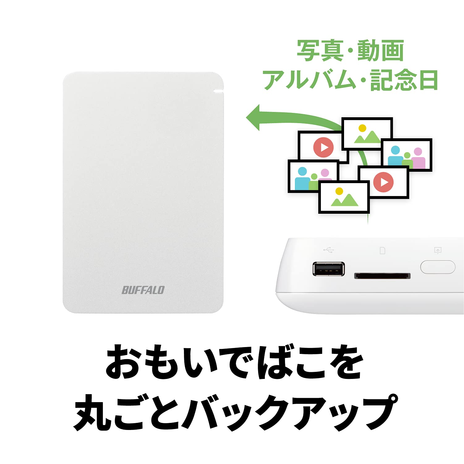 Amazon.co.jp: バッファロー BUFFALO おもいでばこ 安心バックアップ