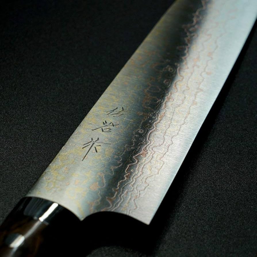 Amazon.co.jp: 佐治武士 牛刀 210mm 有色ダマスカス VG10 V金10号
