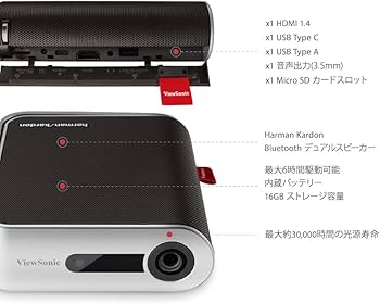 Amazon.co.jp: ViewSonic M1+_G2 モバイルプロジェクター【DLP/WVGA