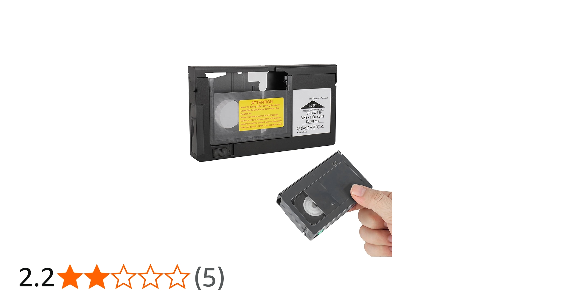 Amazon | VHS-Cカセットアダプター、VHS-C SVHSカムコーダー/JVC/RCA