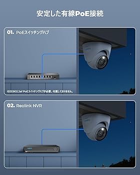 Amazon.co.jp: REOLINK 防犯カメラ 12MP PoE給電 有線接続 カラー暗視